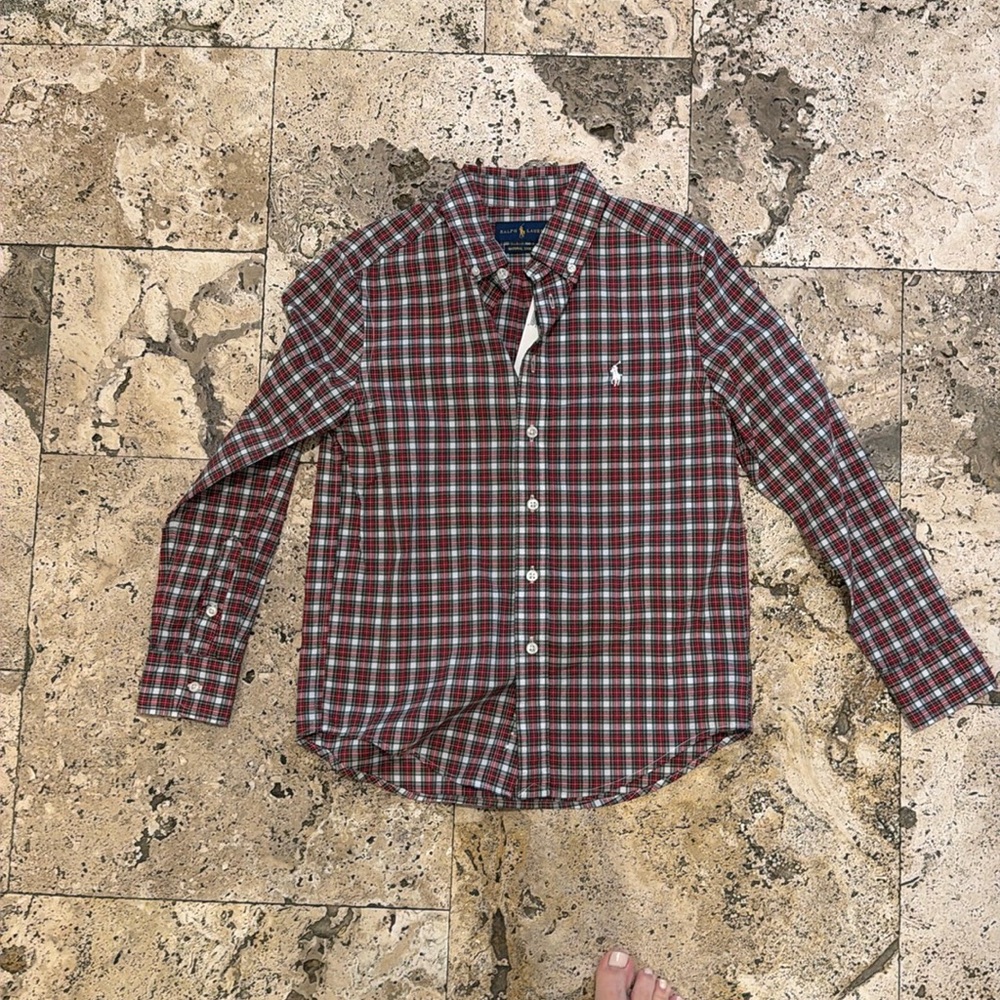 Ralph Lauren plaid long sleeve shirt with tags, size 8